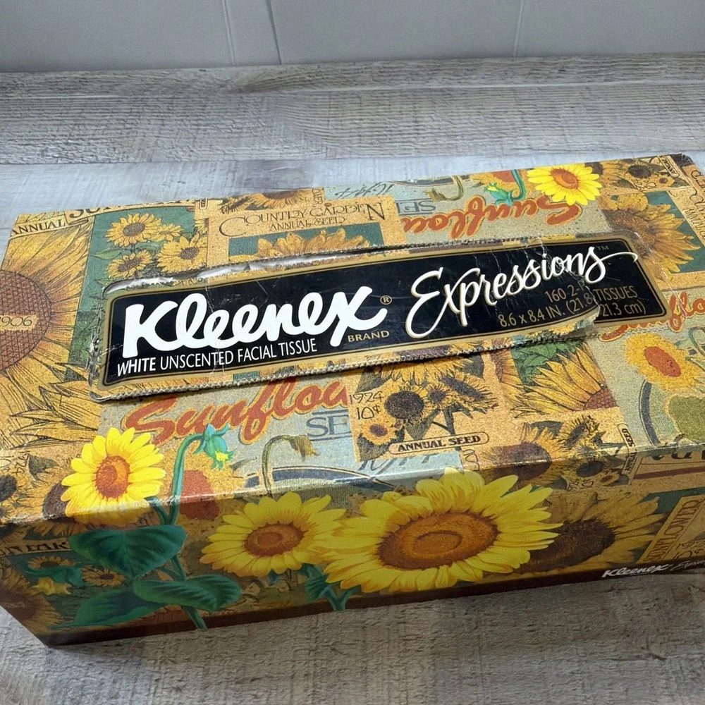 2 Vtg Kleenex Expressions 2000 Americana Folk Art Facial Tissues 145 Ct 2 Ply